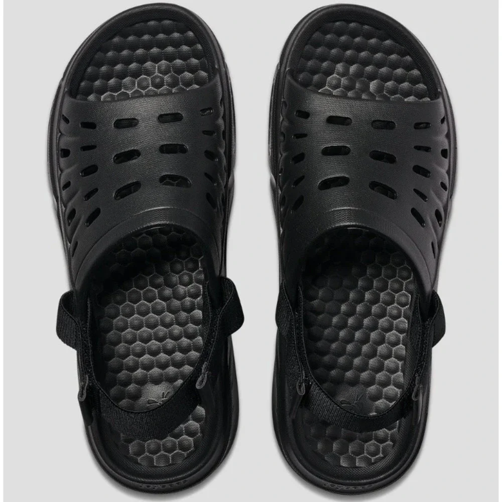 Joybees Trekking Sandals Kids Size J1 Black Adjustable Strap Water Slides NWT
